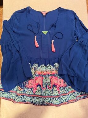 NWT Lilly Pulitzer Kahli Top Blouse Multi XS